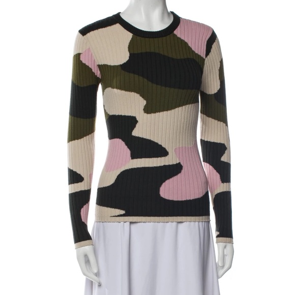 Minnie Rose Sweaters - Minnie Rose Camo Ribbed Sweater